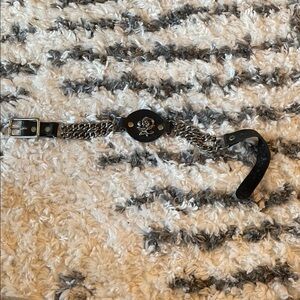 Black Leather and chain rose choker